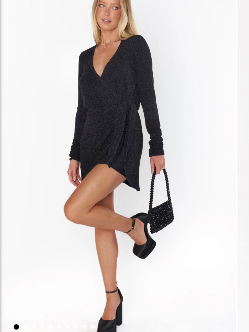 Show me your MuMu Stage Skort Sparkle Wrap Mini Dress and Skort in Black